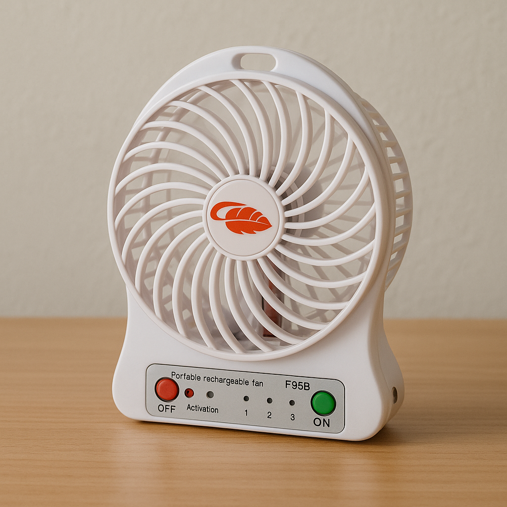 Compact USB Charging Mini Table Fan with Speed Control.