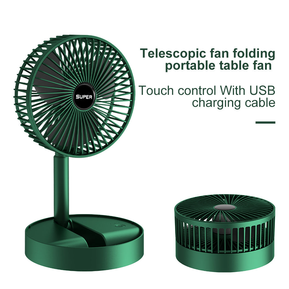 Telescopic Folding Fan Rechargeable Table Fan, Mini Electric Desktop Fan, Portable Summer Rechargeable Fan, Multifunctional Adjustable Table Fan