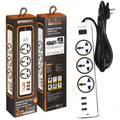 303pu Speed-X Premium Portable Power Strip 3socket+3usb Port CABEL LENGTH 2M.