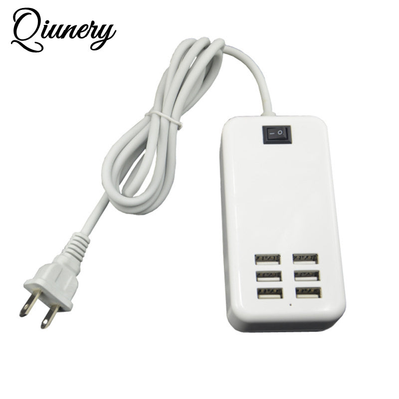 6 Port USB Charger Multiport USB Hub Adapter 30W Charging Block Desktop Charging Hub 6 USB Ports Charger Adapter With LED Work Indicator For Smart Phones Tablet Laptop