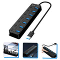 7-PORT EXPANDER USB 3.0 HUB with INDEPENDENT SWITCH PLUG PLAY.