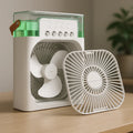 Mini Cooling Mist Fan 5 Hole Cooler Mist Fan 10 inch 3 Speed with Timer