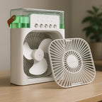Mini Cooling Mist Fan 5 Hole Cooler Mist Fan 10 inch 3 Speed with Timer
