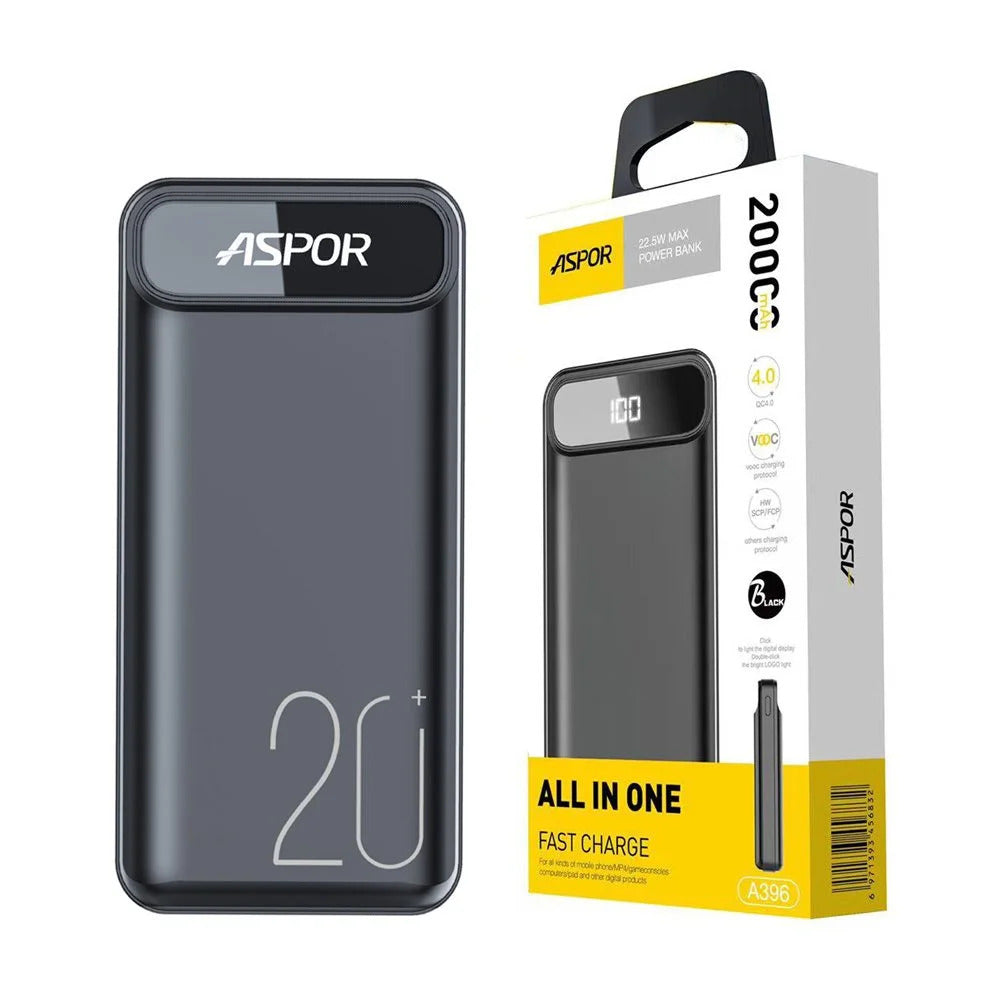 A396 ASPOR A396 PD 20000mAh PD Fast power bank