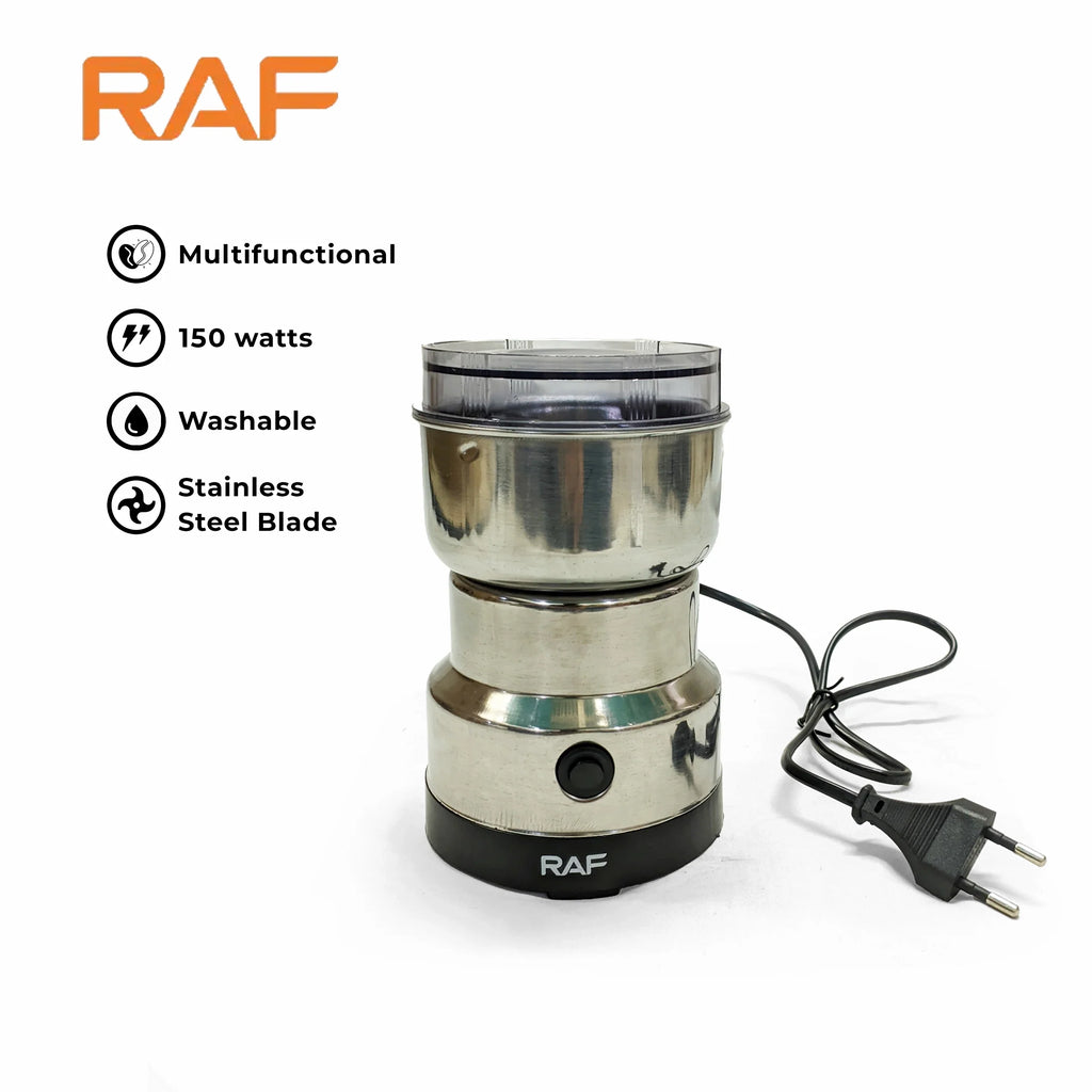 RAF Mini Electric Grinder 2 in 1 R-7126 Stainless Steel Grder For Coffee beans, Spices, Masala Grinding Machine 220Vin,