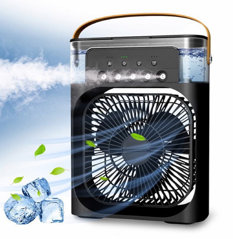 Mini Cooling Mist Fan 5 Hole Cooler Mist Fan 10 inch 3 Speed with Timer