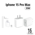 IPHONE 15 PRO MAX 2 PIN (US PIN) 35W USB-C POWER ADAPTER.