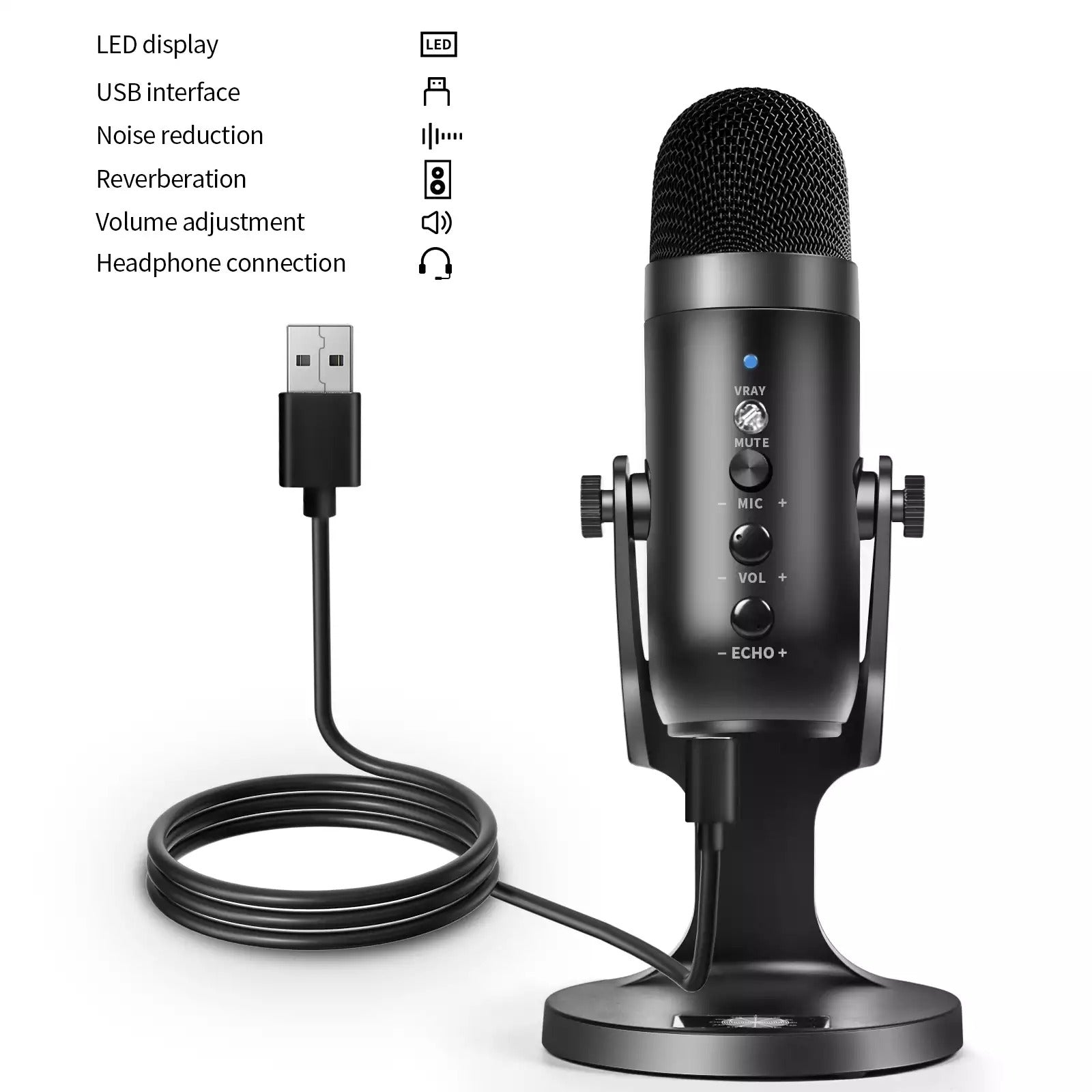 Jmary Mc-pw8 Professional Usb Microphone For Podcasting With Noise Reduction.