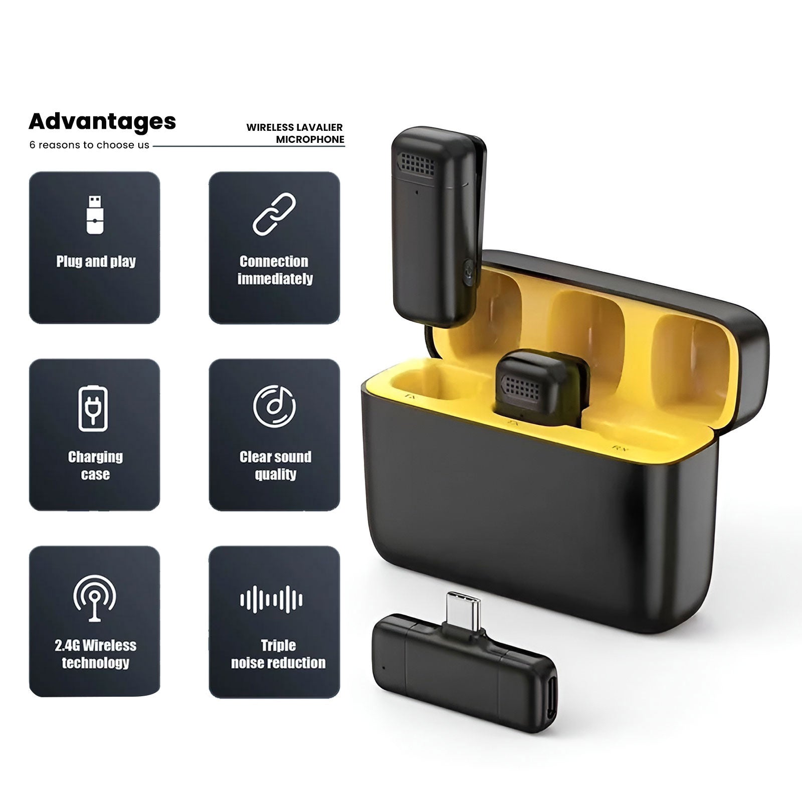 K13 Type-C ANC Dual Wireless Lavalier Microphone.