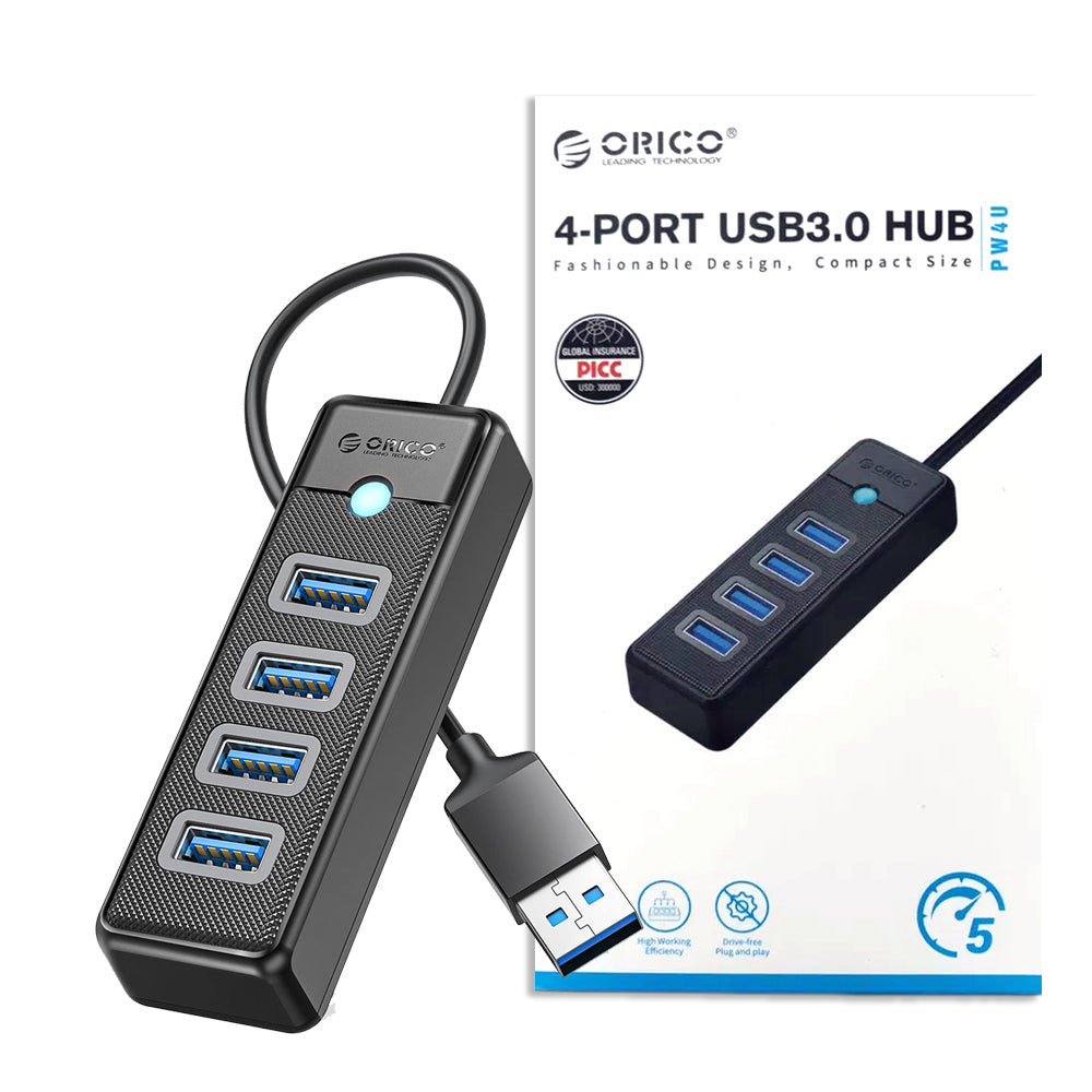 PW4U ORICO 4-Port USB HUB 3.0 5Gbps High Speed Fast Data Transfer.
