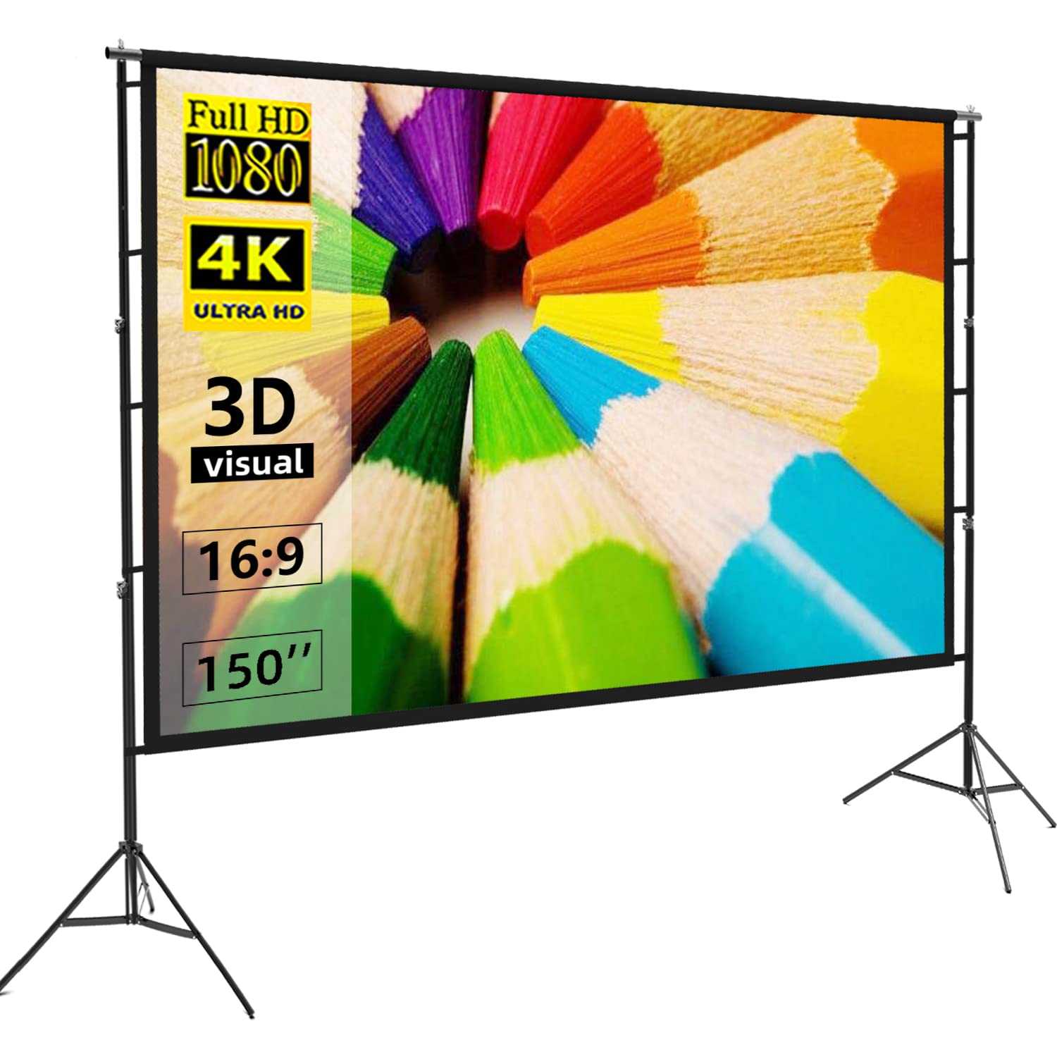 Projector screen 150 inch Tripod potable double stand 8x10 Feet 4:3MW Speed-X.