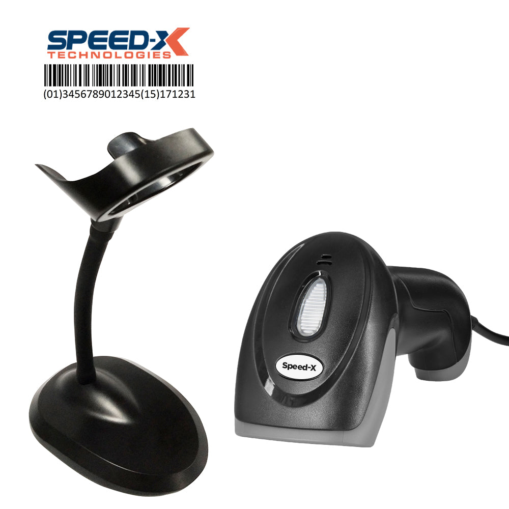 SPEED-X 8400 1D LASER HANDHELD BARCODE SCANNER (PLUG AND PLAY USB CABLE).