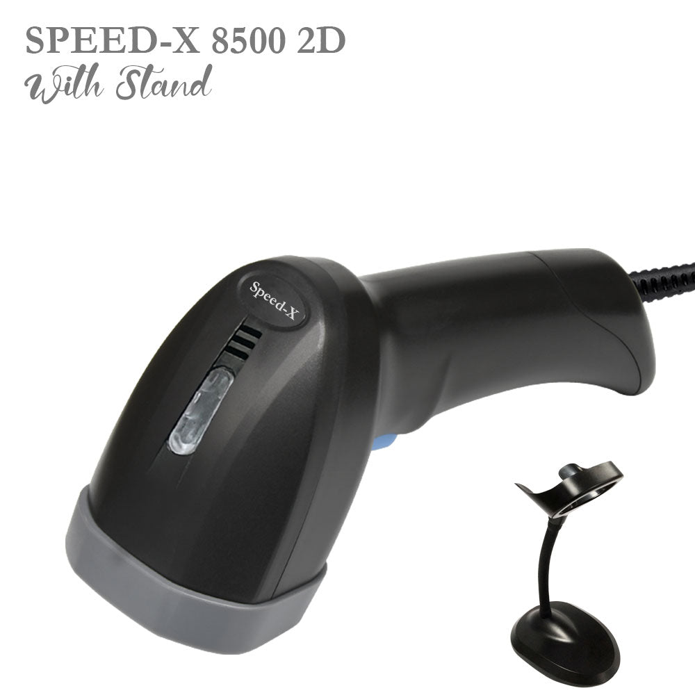 SPEED-X 8500 2D WIRE CMOS HANDHELD BARCODE SCANNER (Plug and Play USB Cable).