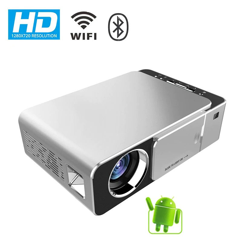 T6 Android 10.0 V WIFI Smart Optional Support 1080p HD LED Portable Projector Silver.