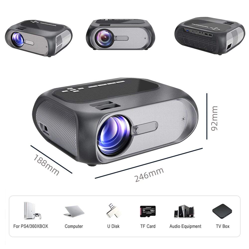 T7 Wifi Hd 1080P Multimedia Projector With Higher Resolution Plus Brightness Silver Colour.